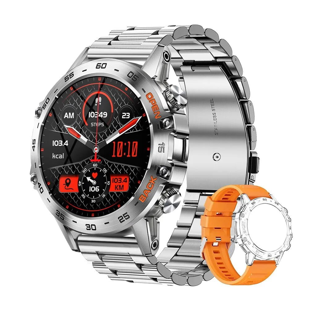 MELANDA Steel 1.39" Bluetooth Smartwatch for Men steel silve