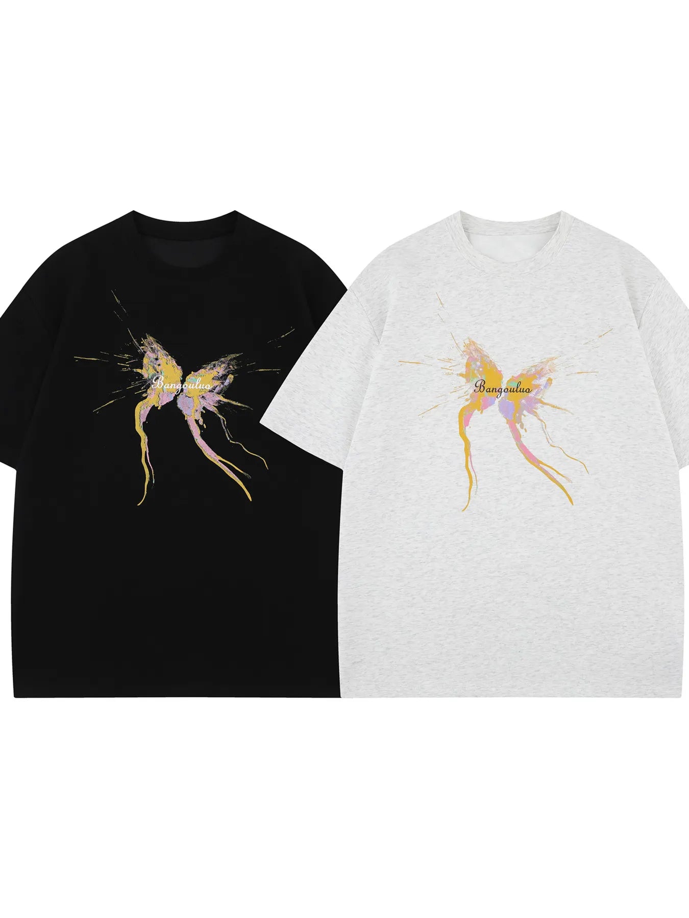Men's Butterfly Splash Art Round Neck T-Shirt