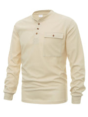 Men's Button Detail Long Sleeve T-Shirt