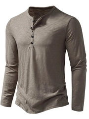Men's Button Detail Long Sleeve T-Shirt