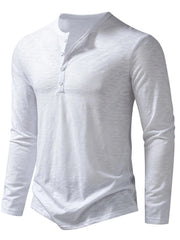 Men's Button Detail Long Sleeve T-Shirt