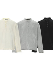 Men's Button Detail Long Sleeve T-Shirt
