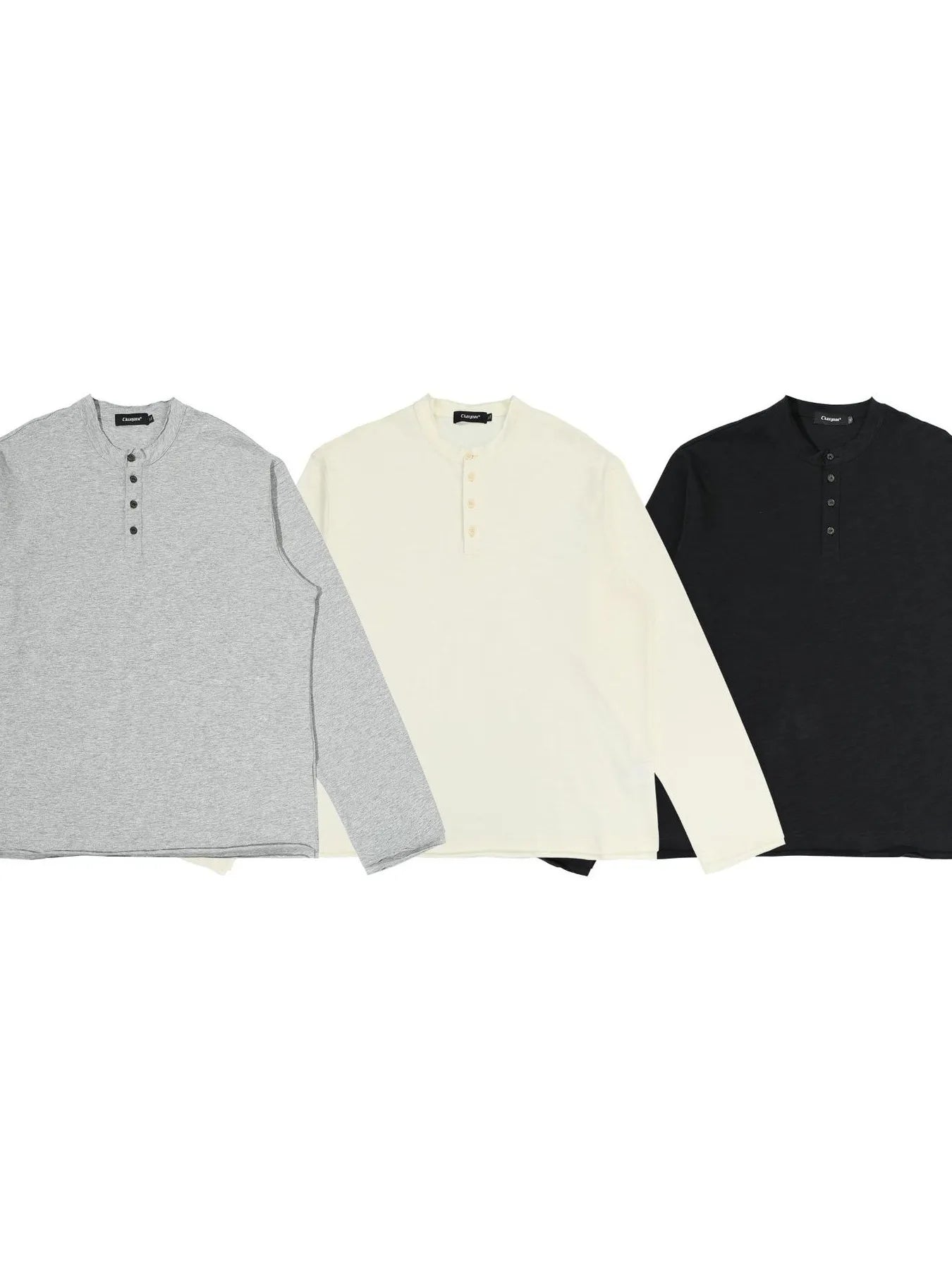Men's Button Detail Long Sleeve T-Shirt