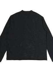 Men's Button Detail Long Sleeve T-Shirt Black / S