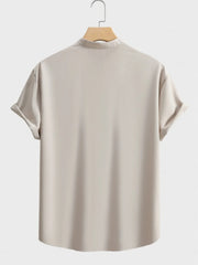 Men's Button Detail Short Sleeve Blouse