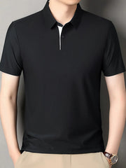 Men's Button Detail Short Sleeve Polo Black / 165