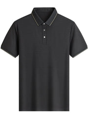 Men's Button Detail Short Sleeve Polo Black / 170