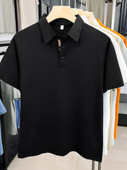 Men's Button Detail Short Sleeve Polo Black / 48