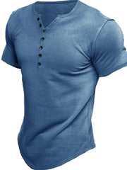Men's Button Detail Short Sleeve Polo Dusty Blue / S