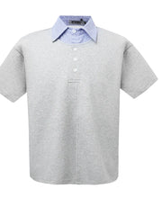 Men's Button Detail Short Sleeve Polo Gray / M
