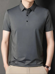 Men's Button Detail Short Sleeve Polo Grey / 165