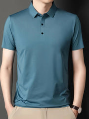 Men's Button Detail Short Sleeve Polo Light Blue / 165