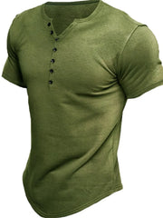 Men's Button Detail Short Sleeve Polo Moss / S
