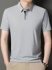 Men's Button Detail Short Sleeve Polo Pearlescent Gray / 165