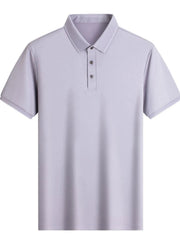 Men's Button Detail Short Sleeve Polo Purple / 170