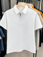 Men's Button Detail Short Sleeve Polo White / 48