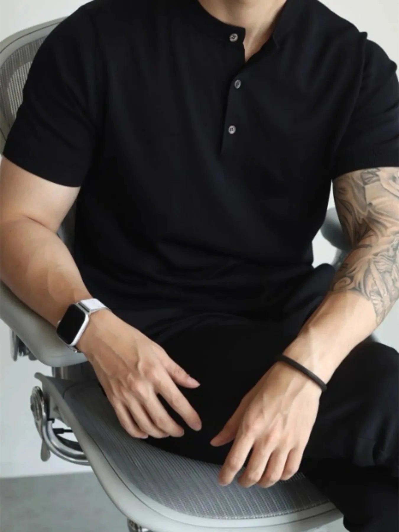 Men's Button Detail Short Sleeve T-Shirt