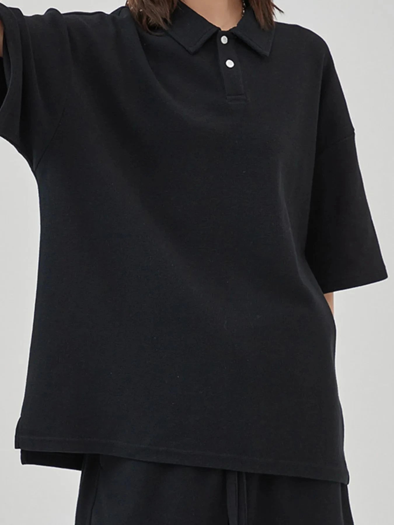 Men's Button Detail Short Sleeve T-Shirt Black / S