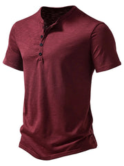 Men's Button Detail Short Sleeve Top