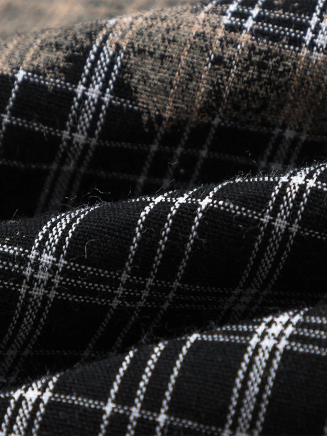 Men's Button Down Distressed Plaid Shirt