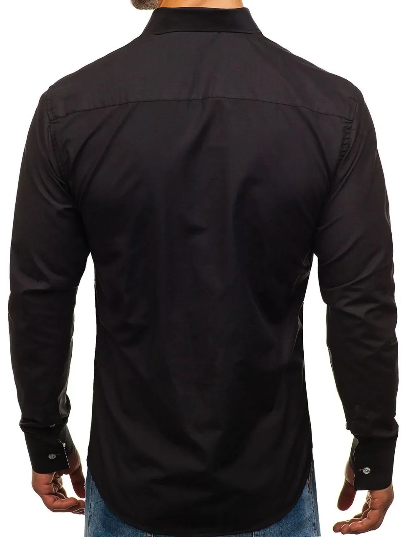 Men's Button-Down Shirt with Striped Detail