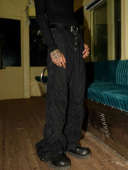 Men's Button Fly Studded Bootcut Jeans