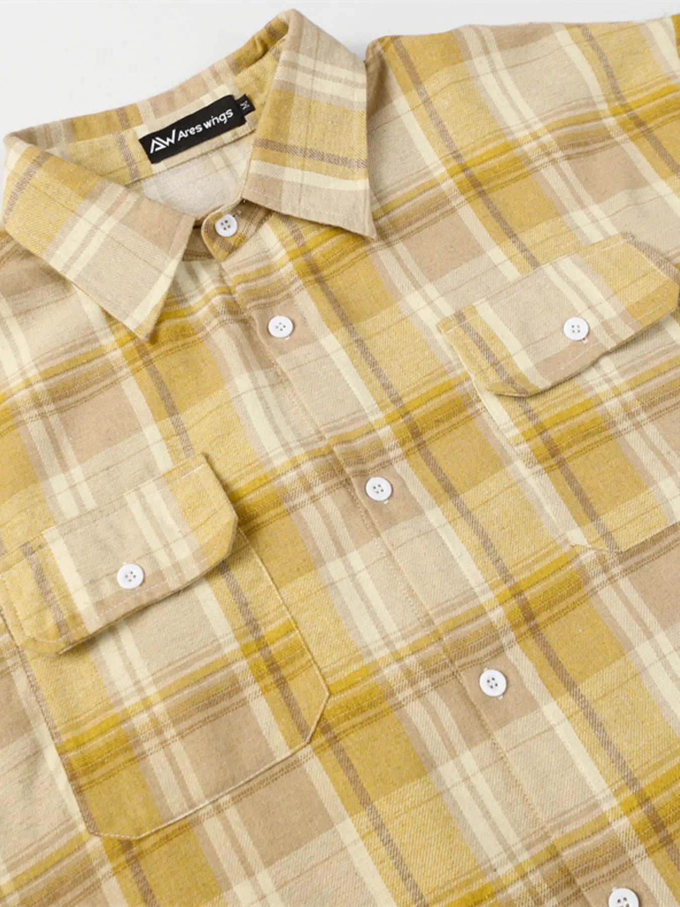 Men's Button Up Long Sleeve Plaid Shirt