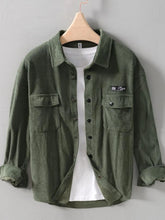 Men's Button Up Long Sleeve Shirt Army Green / M