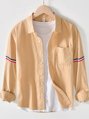 Men's Button Up Long Sleeve Shirt Khakis / M