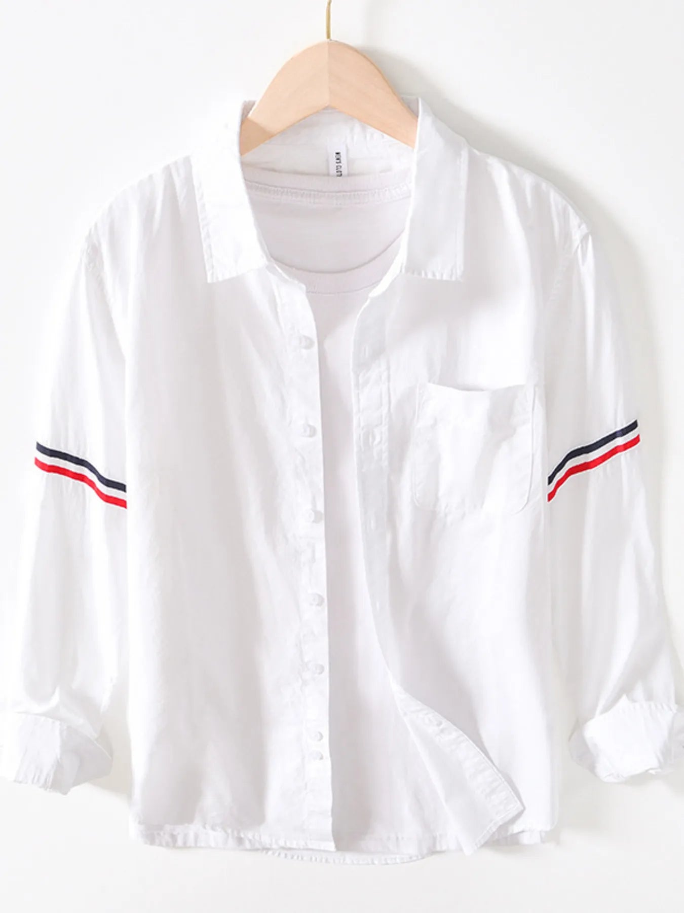 Men's Button Up Long Sleeve Shirt White / M