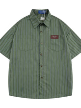 Men's Button Up Short Sleeve Shirt Green / S