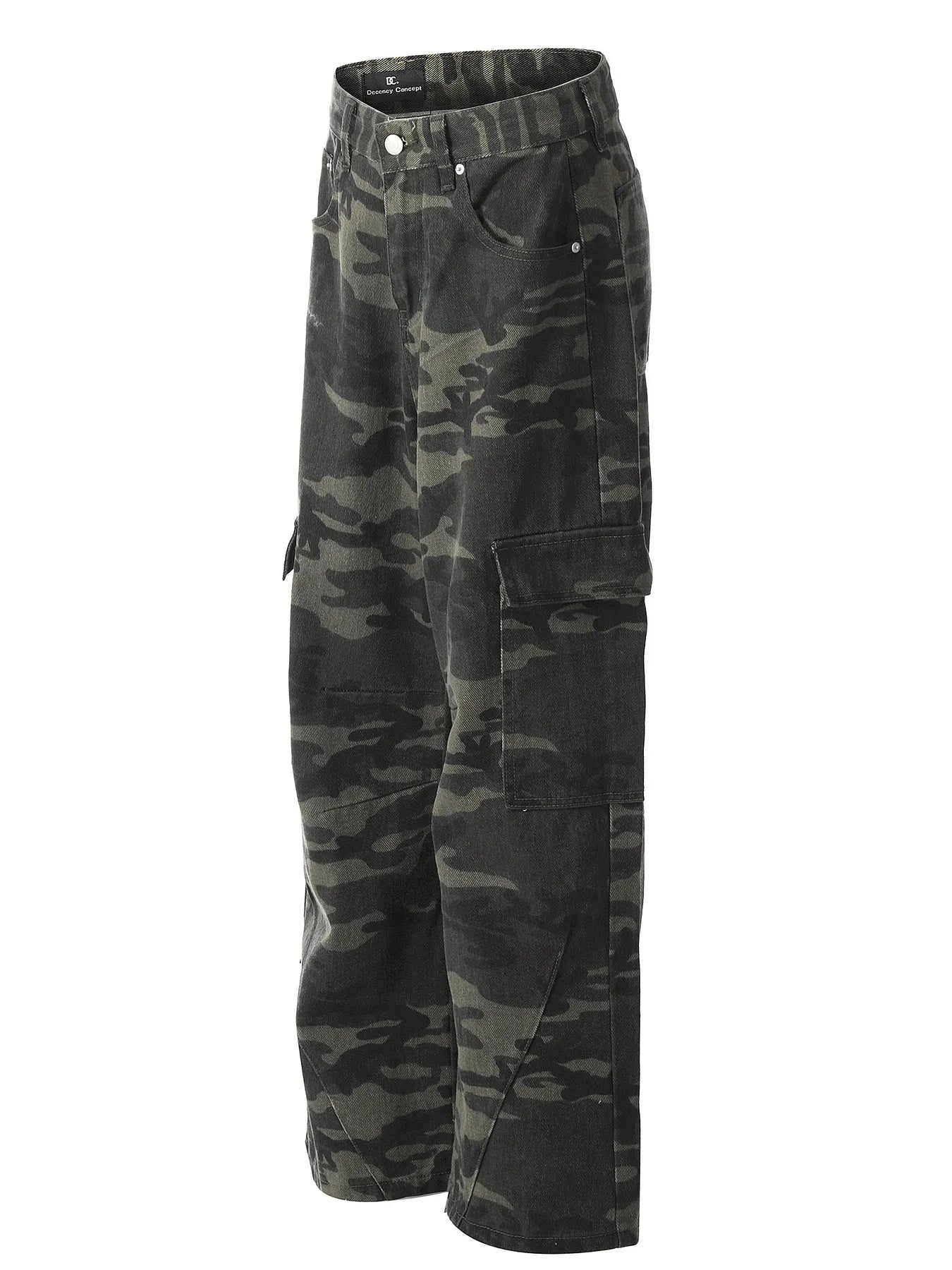 Men's Camouflage Cargo Jeans with Multiple Pockets