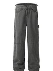 Men's Cargo Wide-Leg Jeans Dark Gray / S