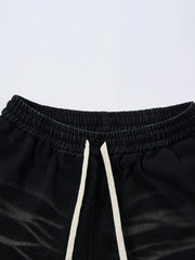 Men's Cargo Wide-Leg Jeans with Drawstring