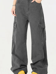 Men's Cargo Wide Leg Utility Pants Grey / S