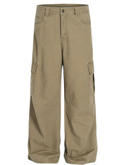 Men's Cargo Wide Leg Utility Pants Khaki / S