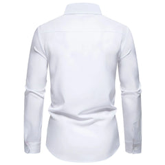 Men's Casual Button-Down Shirt with Cuff Detail