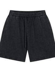 Men's Casual Drawstring Elastic Waist Shorts Black / S