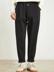 Men's Casual Drawstring Pants Black / 29