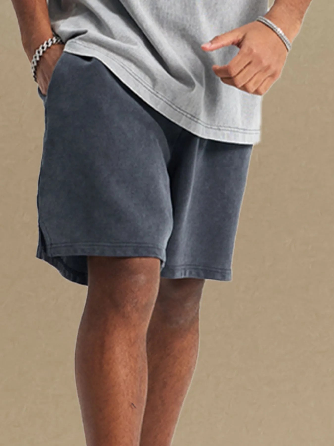 Men's Casual Elastic Waist Shorts Black / S