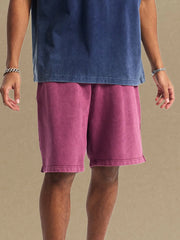 Men's Casual Elastic Waist Shorts Cerise / S