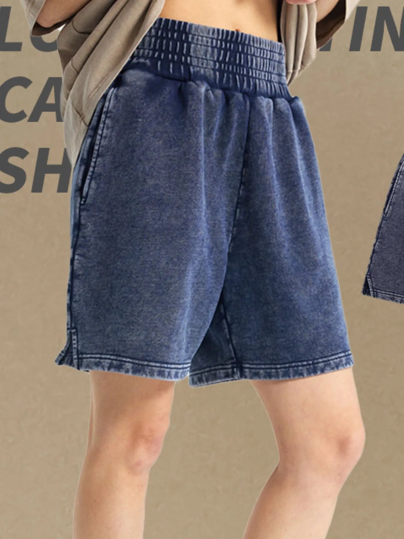 Men's Casual Elastic Waist Shorts Navy / S