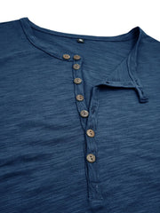 Men's Casual Henley Short Sleeve Button Top