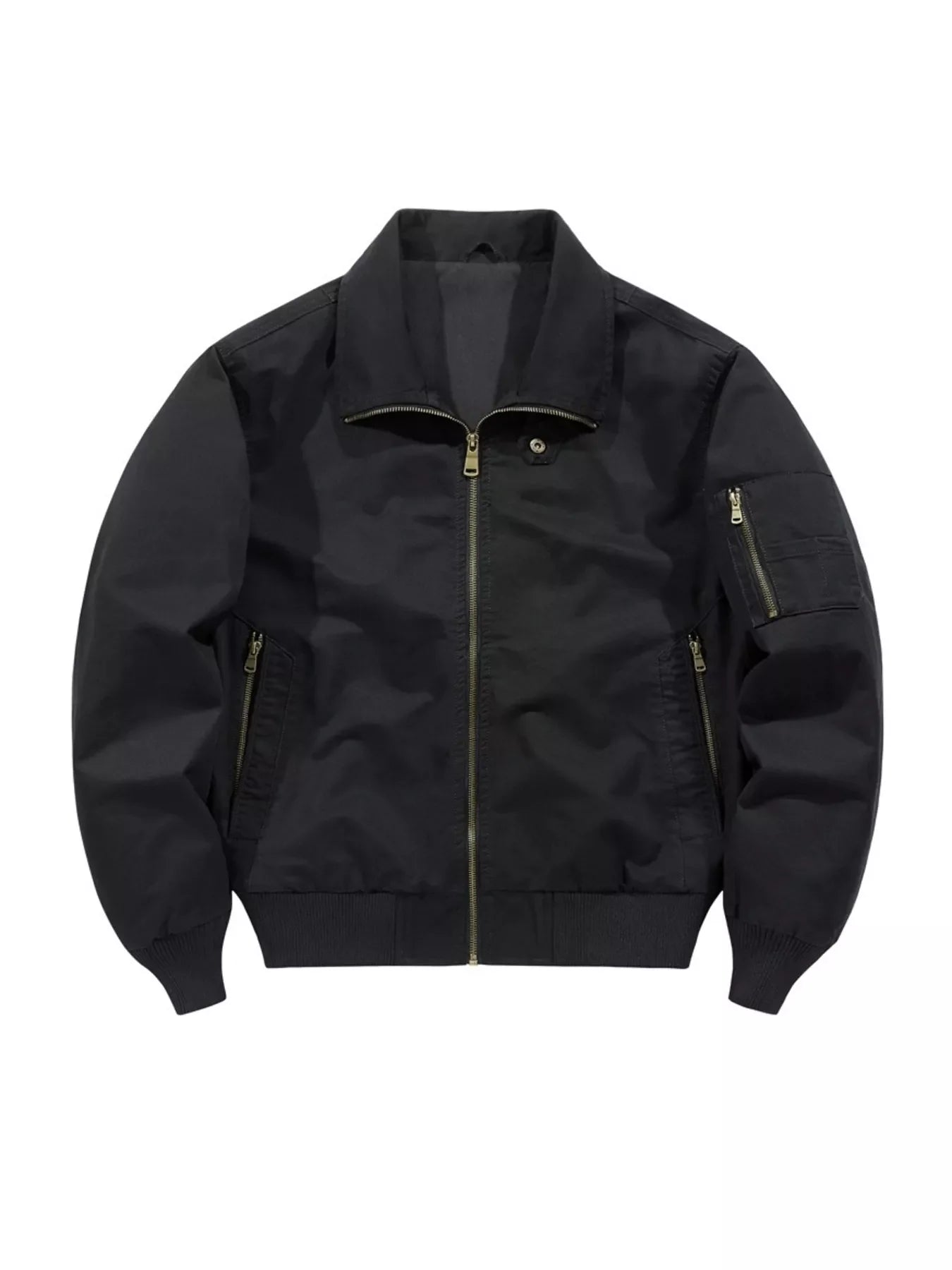 Men's Casual Lightweight Zip Up Jacket Black / M