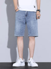 Men's Casual Pocketed Denim Shorts Light Blue / 28
