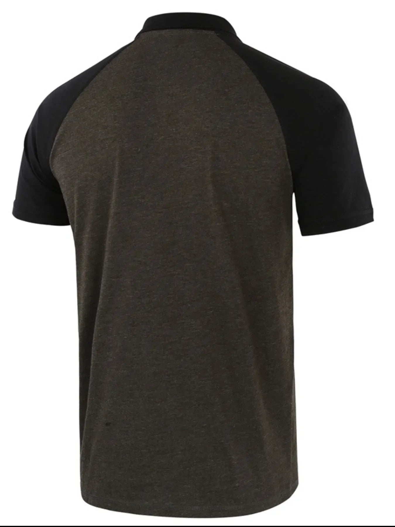 Men's Casual Raglan Sleeve Two-Tone Polo Shirt