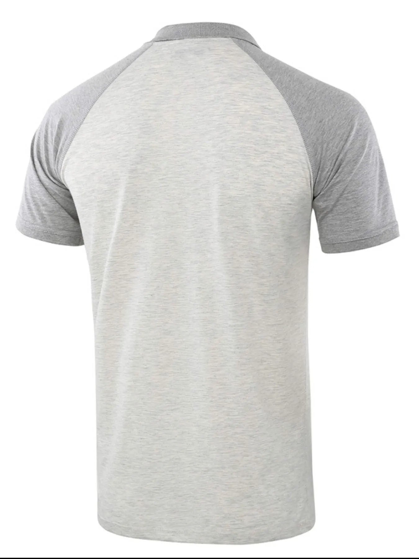 Men's Casual Raglan Sleeve Two-Tone Polo Shirt