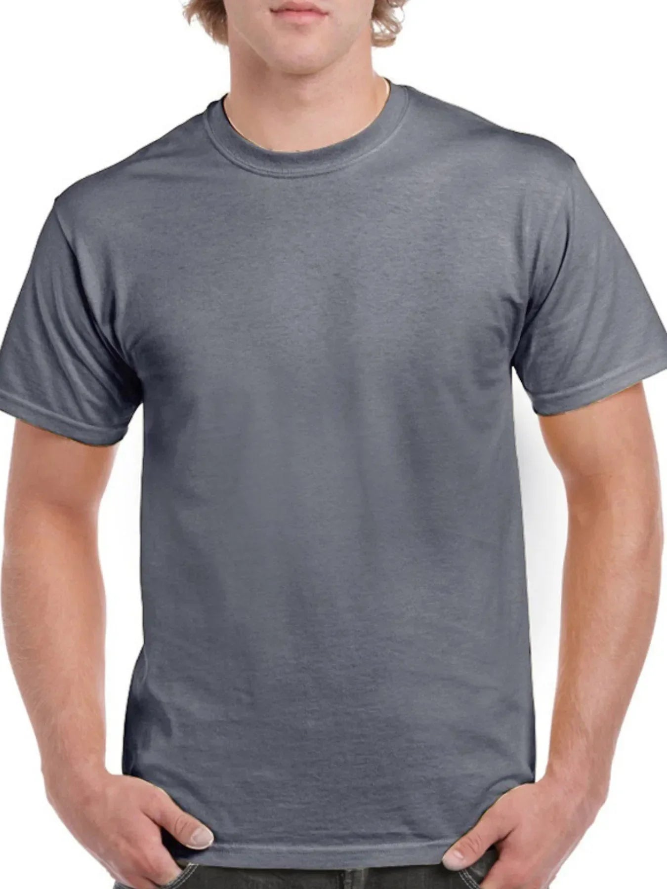 Men‘s Classic Crew Neck Cotton T-Shirt Dark Gray / S
