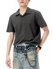 Men's Classic Fit Short Sleeve Polo Water Wave Gray / M