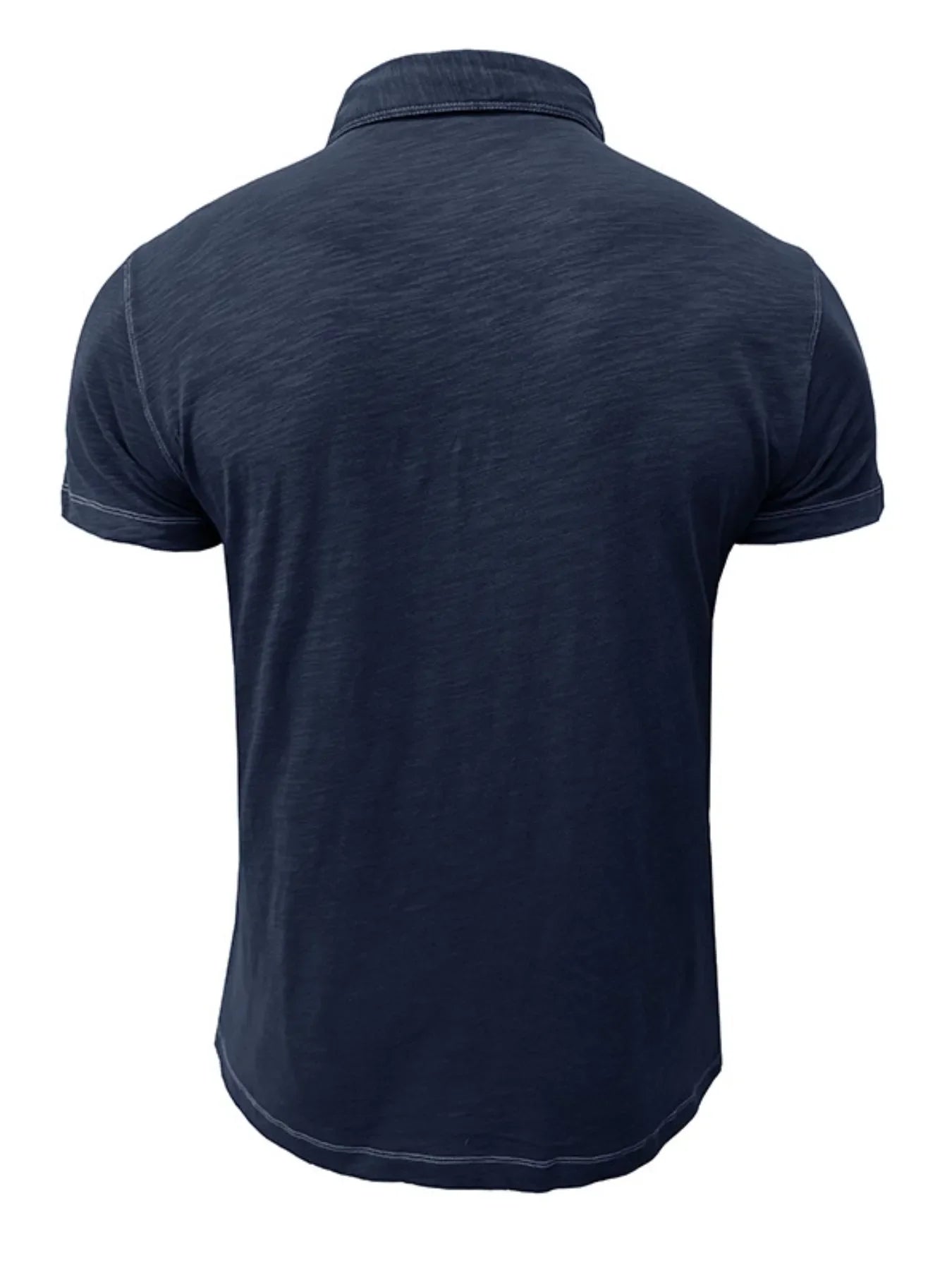 Men's Classic Heathered Polo Shirt with Contrast Buttons